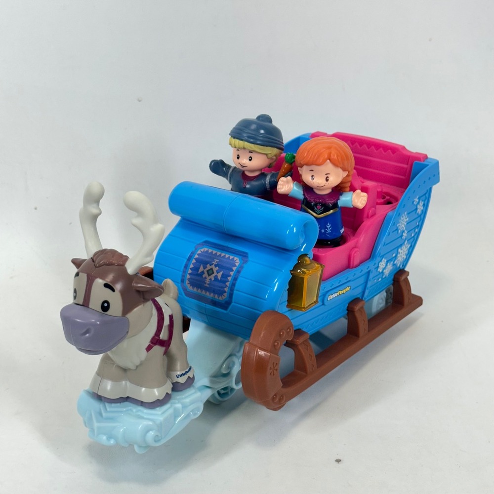 Fisher Price Little People Disney Frozen Kristoff Sleigh Anna Sven Figures Toy